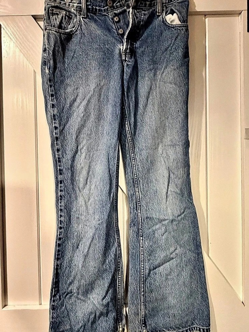 American Eagle Women’s Vintage Y2K Button Fly Jeans Size 6 Regular Distressed Ra